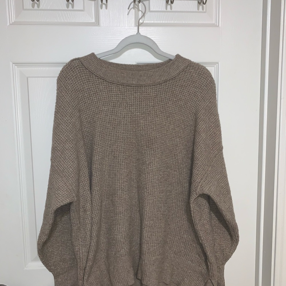 Tan aerie waffle sweater!
